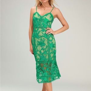 Green Lace Midi Dress. Worn once.